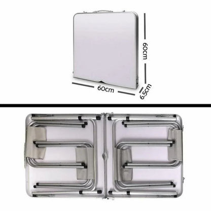 Portable Folding Picnic Camping Set BBQ Party Aluminium Table 4 Foldable Chairs - Mekamart Australia
