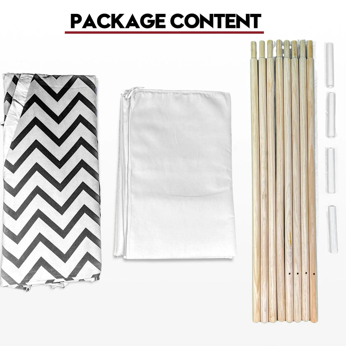 Giant Cotton Canvas Kids Teepee Wigwam Children Pretend Play Tent Indoor Outdoor Party - black - Mekamart Australia