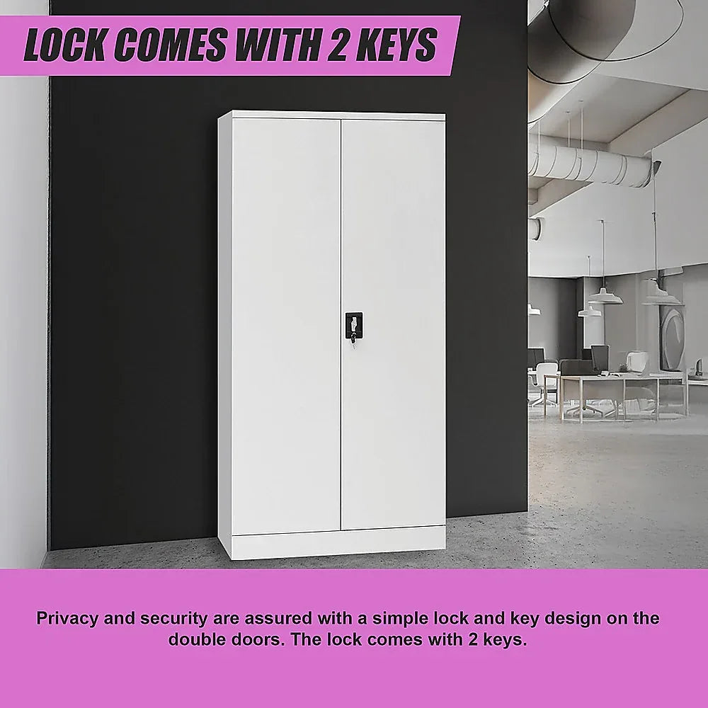 Two-Door Shelf Office Gym Filing Storage Locker Cabinet Safe - Mekamart Australia