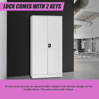 Two-Door Shelf Office Gym Filing Storage Locker Cabinet Safe - Mekamart Australia