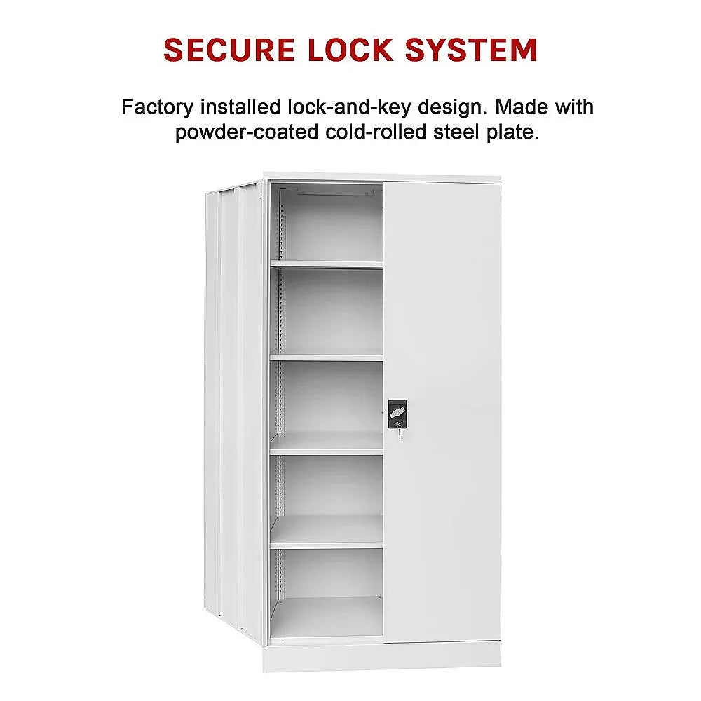 Two-Door Shelf Office Gym Filing Storage Locker Cabinet Safe - Mekamart Australia