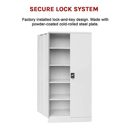 Two-Door Shelf Office Gym Filing Storage Locker Cabinet Safe - Mekamart Australia