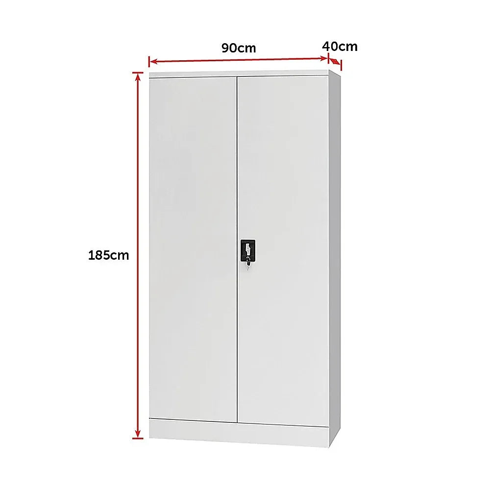 Two-Door Shelf Office Gym Filing Storage Locker Cabinet Safe - Mekamart Australia