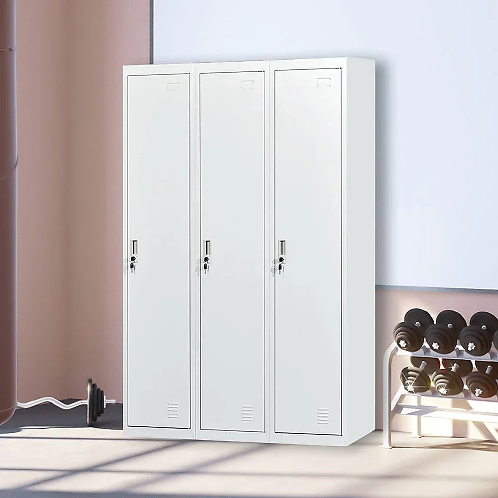 Three-Door Side by Side Office Gym Shed Storage Locker - Mekamart Australia