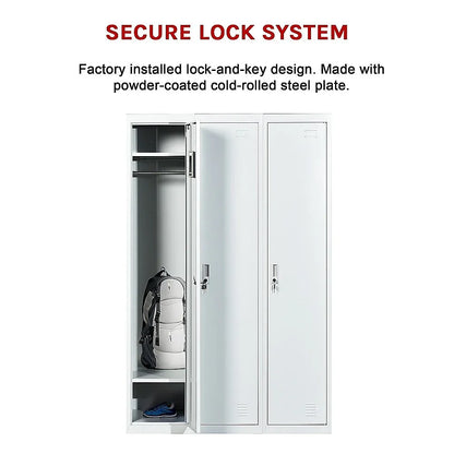 Three-Door Side by Side Office Gym Shed Storage Locker - Mekamart Australia