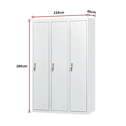 Three-Door Side by Side Office Gym Shed Storage Locker - Mekamart Australia
