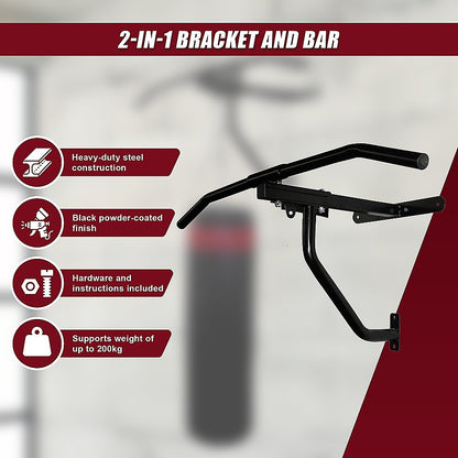 Wall Chin Up & Pull Up Bar with Punching Bag and Speedball Station Combo