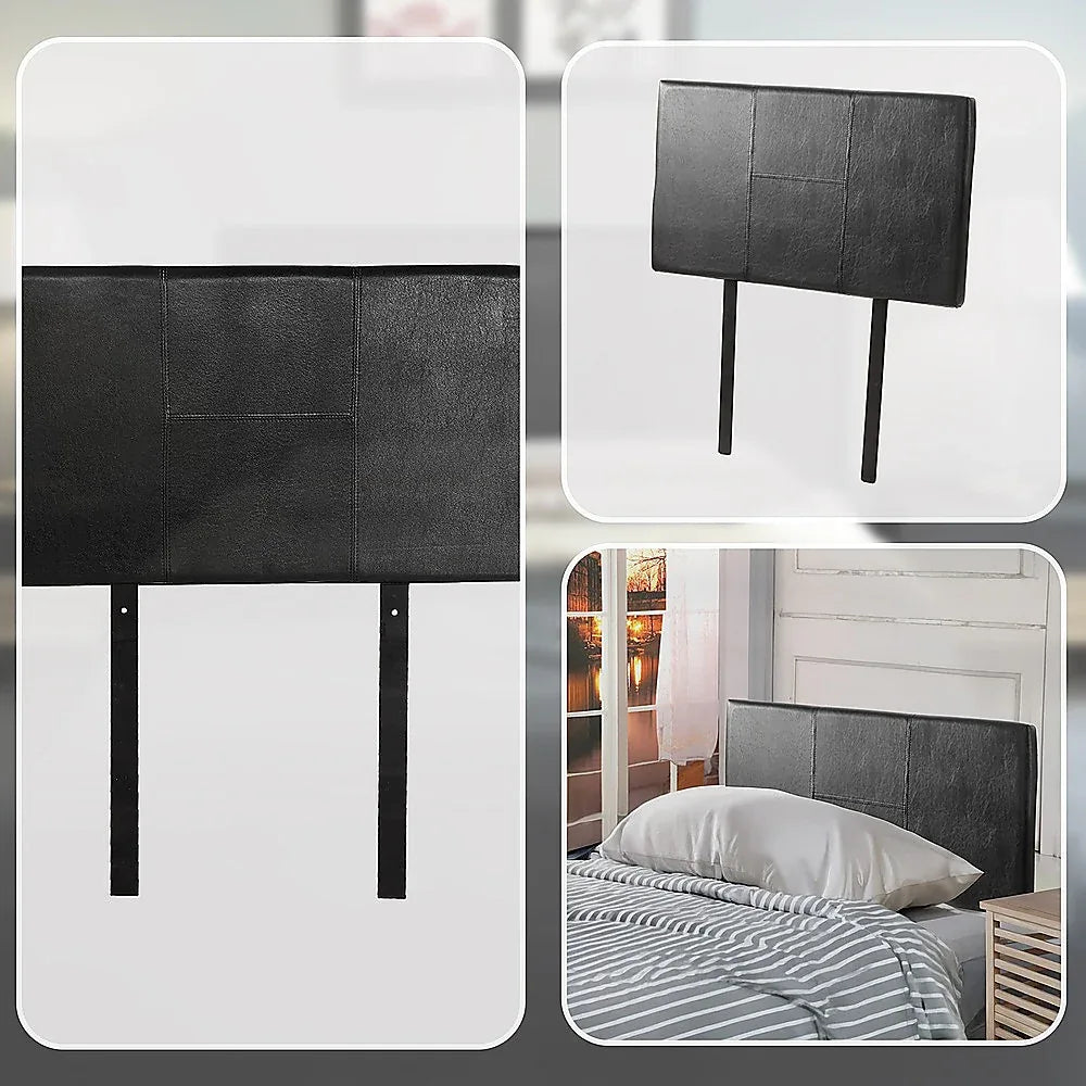 PU Leather Single Bed Headboard Bedhead - Black - Mekamart Australia