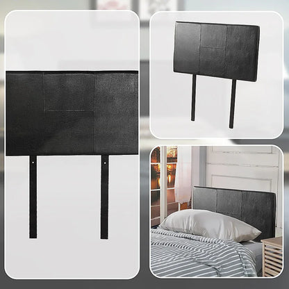 PU Leather Single Bed Headboard Bedhead - Black - Mekamart Australia