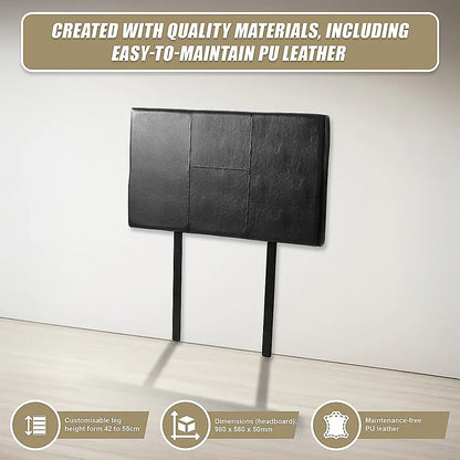 PU Leather Single Bed Headboard Bedhead - Black - Mekamart Australia