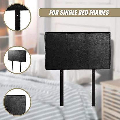 PU Leather Single Bed Headboard Bedhead - Black - Mekamart Australia