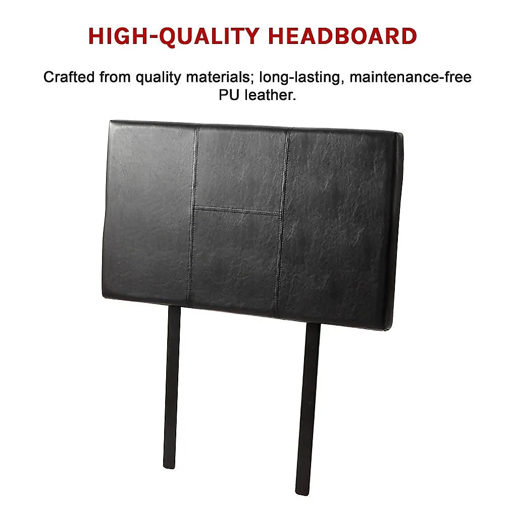 PU Leather Single Bed Headboard Bedhead - Black - Mekamart Australia