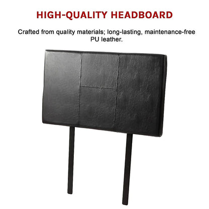 PU Leather Single Bed Headboard Bedhead - Black - Mekamart Australia