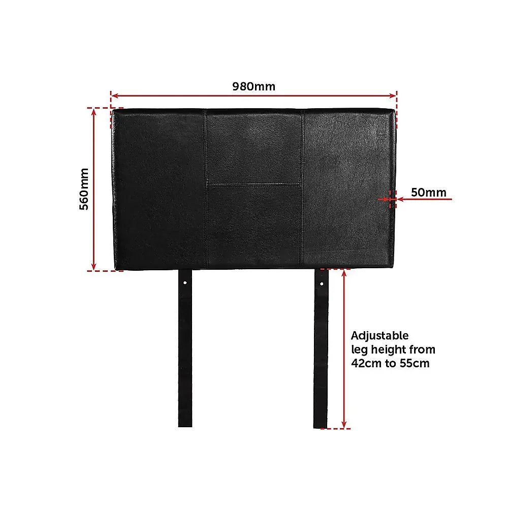 PU Leather Single Bed Headboard Bedhead - Black - Mekamart Australia