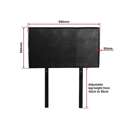 PU Leather Single Bed Headboard Bedhead - Black - Mekamart Australia