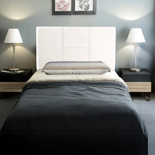 PU Leather Single Bed Headboard Bedhead - White - Mekamart Australia