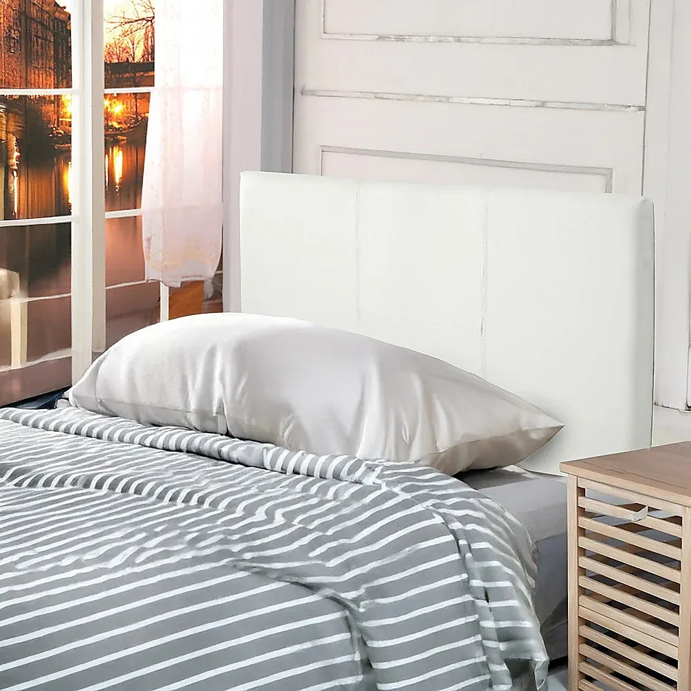 PU Leather Single Bed Headboard Bedhead - White - Mekamart Australia