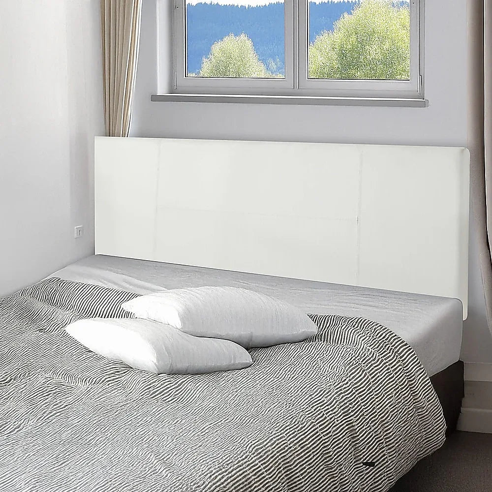 PU Leather Queen Bed Headboard Bedhead - White - Mekamart Australia