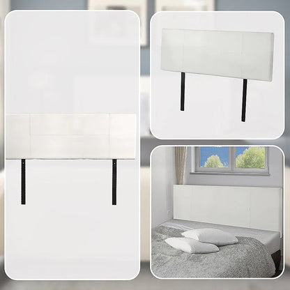 PU Leather Queen Bed Headboard Bedhead - White - Mekamart Australia