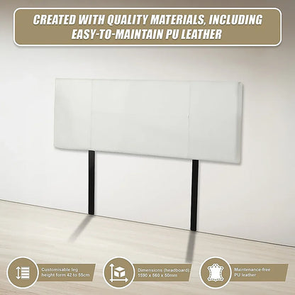 PU Leather Queen Bed Headboard Bedhead - White - Mekamart Australia
