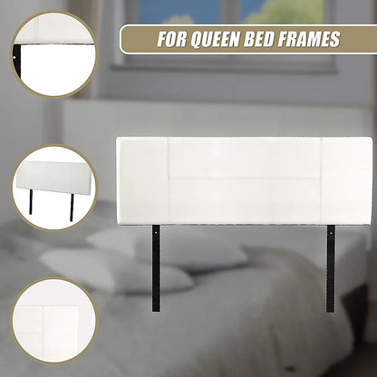 PU Leather Queen Bed Headboard Bedhead - White - Mekamart Australia