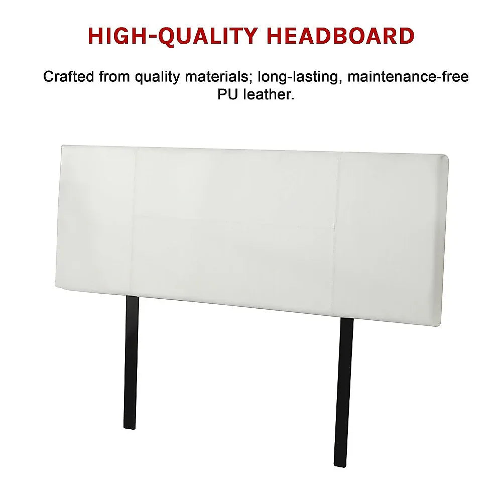 PU Leather Queen Bed Headboard Bedhead - White - Mekamart Australia
