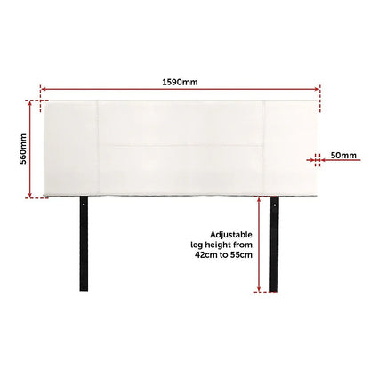 PU Leather Queen Bed Headboard Bedhead - White - Mekamart Australia