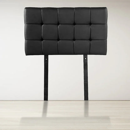 PU Leather Single Bed Deluxe Headboard Bedhead - Black - Mekamart Australia