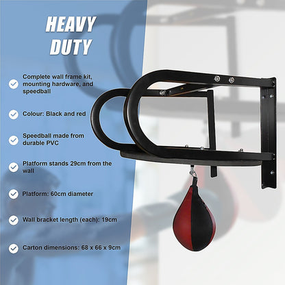 Speedball with Wall Frame – Boxing Punching Bag Training Set for Home Gym