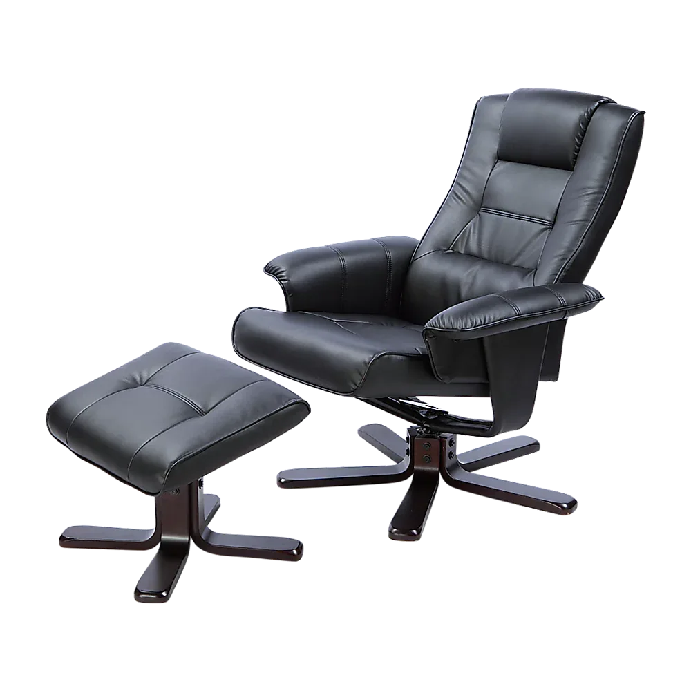 PU Leather Massage Chair Recliner Ottoman Lounge Remote - Mekamart Australia