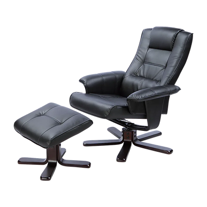 PU Leather Massage Chair Recliner Ottoman Lounge Remote - Mekamart Australia