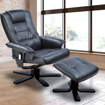 PU Leather Massage Chair Recliner Ottoman Lounge Remote - Mekamart Australia