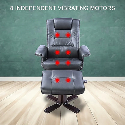 PU Leather Massage Chair Recliner Ottoman Lounge Remote - Mekamart Australia
