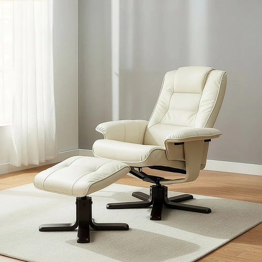 PU Leather Massage Chair Recliner Ottoman Lounge Remote - Mekamart Australia