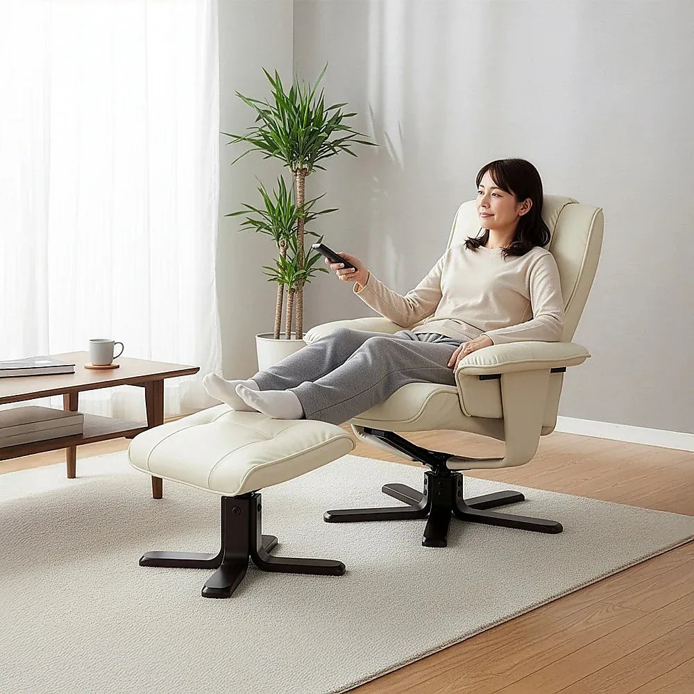 PU Leather Massage Chair Recliner Ottoman Lounge Remote - Mekamart Australia