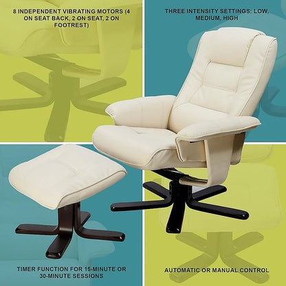 PU Leather Massage Chair Recliner Ottoman Lounge Remote - Mekamart Australia