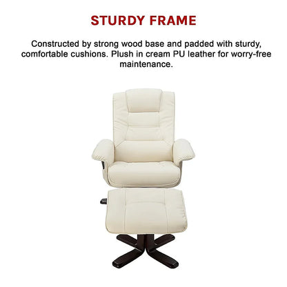 PU Leather Massage Chair Recliner Ottoman Lounge Remote - Mekamart Australia