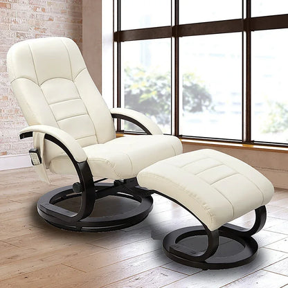 PU Leather Deluxe Massage Chair Recliner Ottoman Lounge Remote - Mekamart Australia