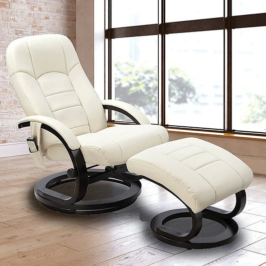 PU Leather Deluxe Massage Chair Recliner Ottoman Lounge Remote - Mekamart Australia