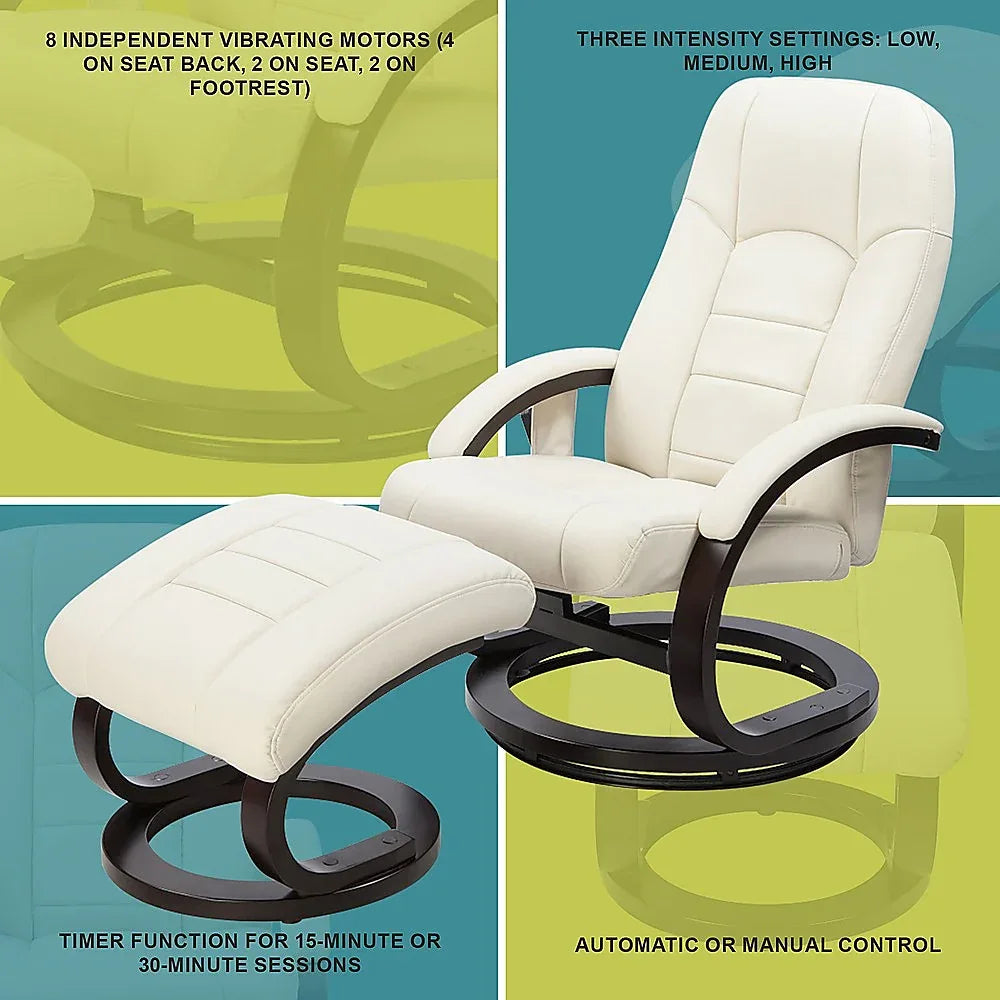 PU Leather Deluxe Massage Chair Recliner Ottoman Lounge Remote - Mekamart Australia