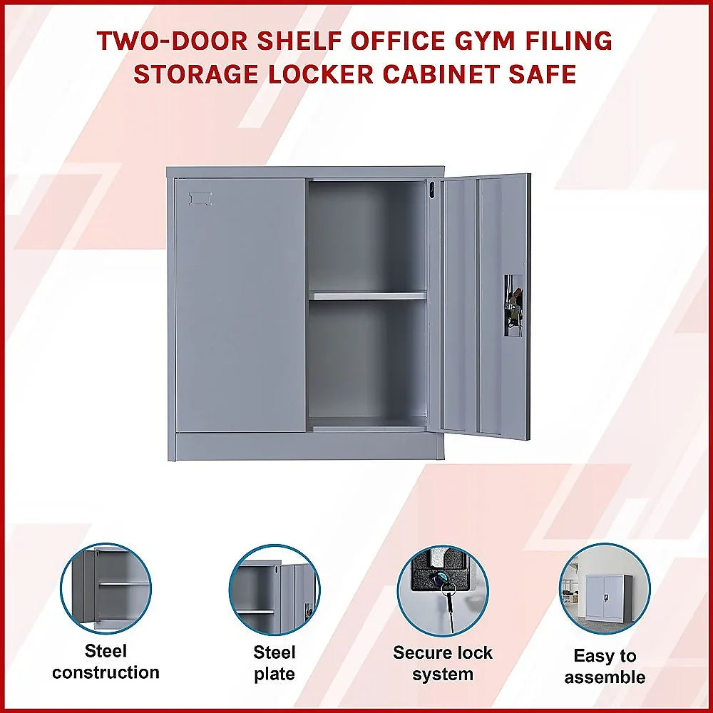 Two-Door Shelf Office Gym Filing Storage Locker Cabinet Safe - Mekamart Australia