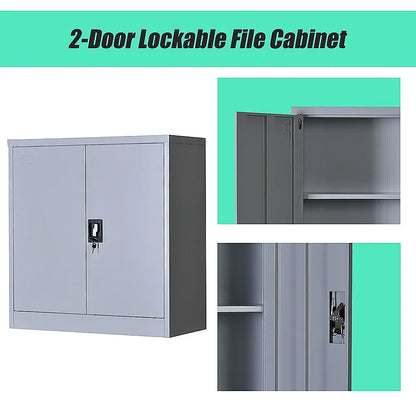 Two-Door Shelf Office Gym Filing Storage Locker Cabinet Safe - Mekamart Australia