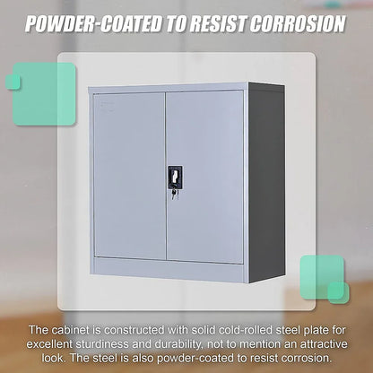 Two-Door Shelf Office Gym Filing Storage Locker Cabinet Safe - Mekamart Australia