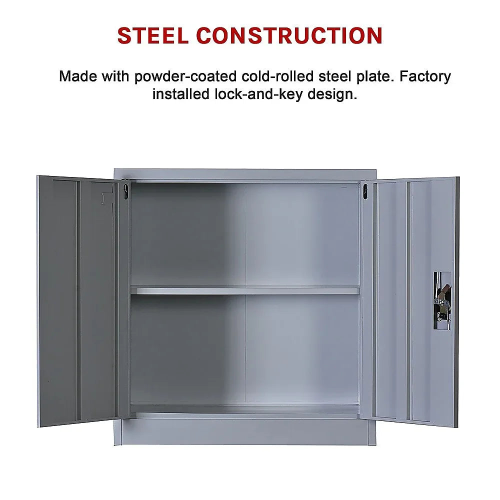 Two-Door Shelf Office Gym Filing Storage Locker Cabinet Safe - Mekamart Australia