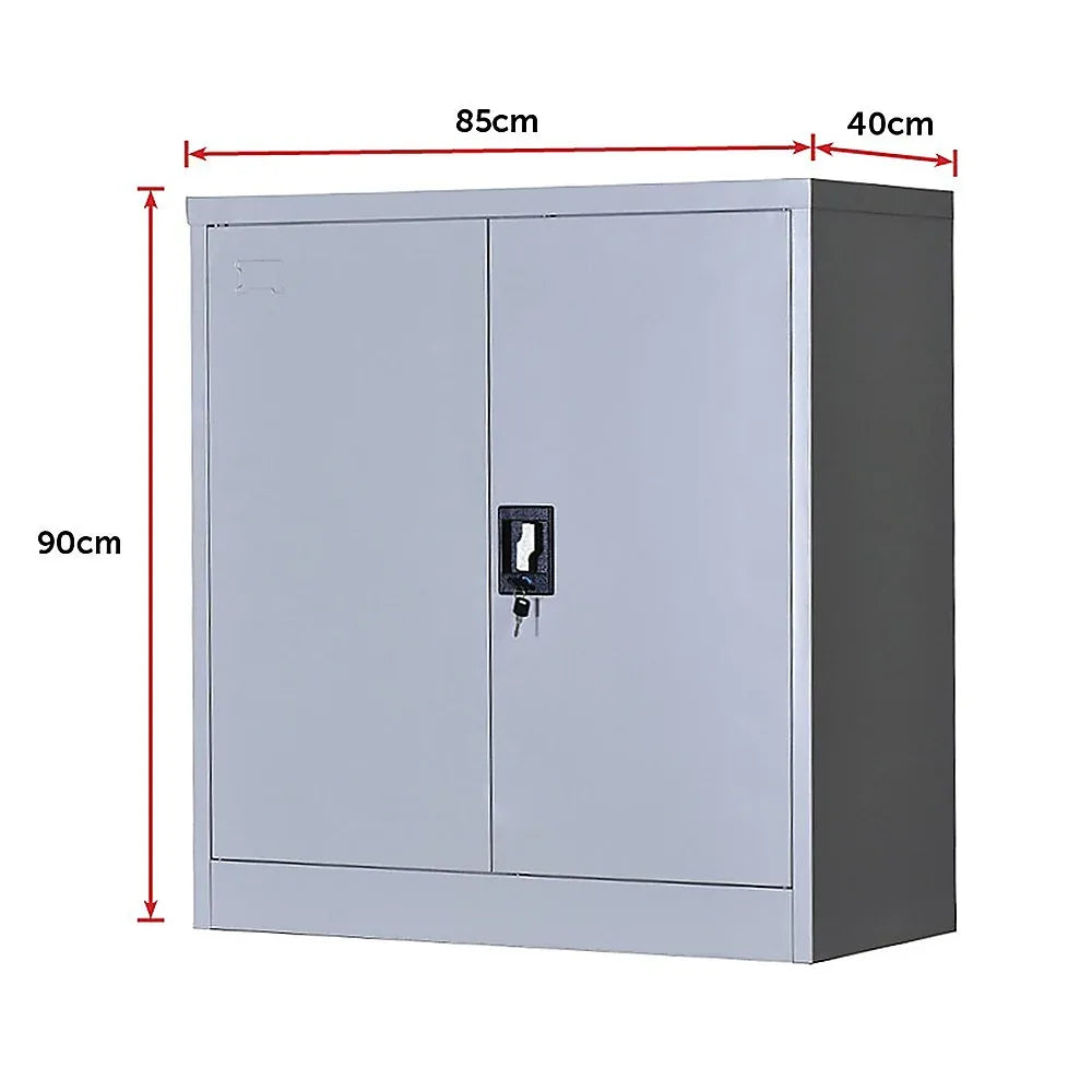 Two-Door Shelf Office Gym Filing Storage Locker Cabinet Safe - Mekamart Australia
