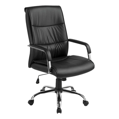 PU Leather Office Chair – Ergonomic Executive Swivel Desk Chair with Padded Seat in Black - Mekamart Australia