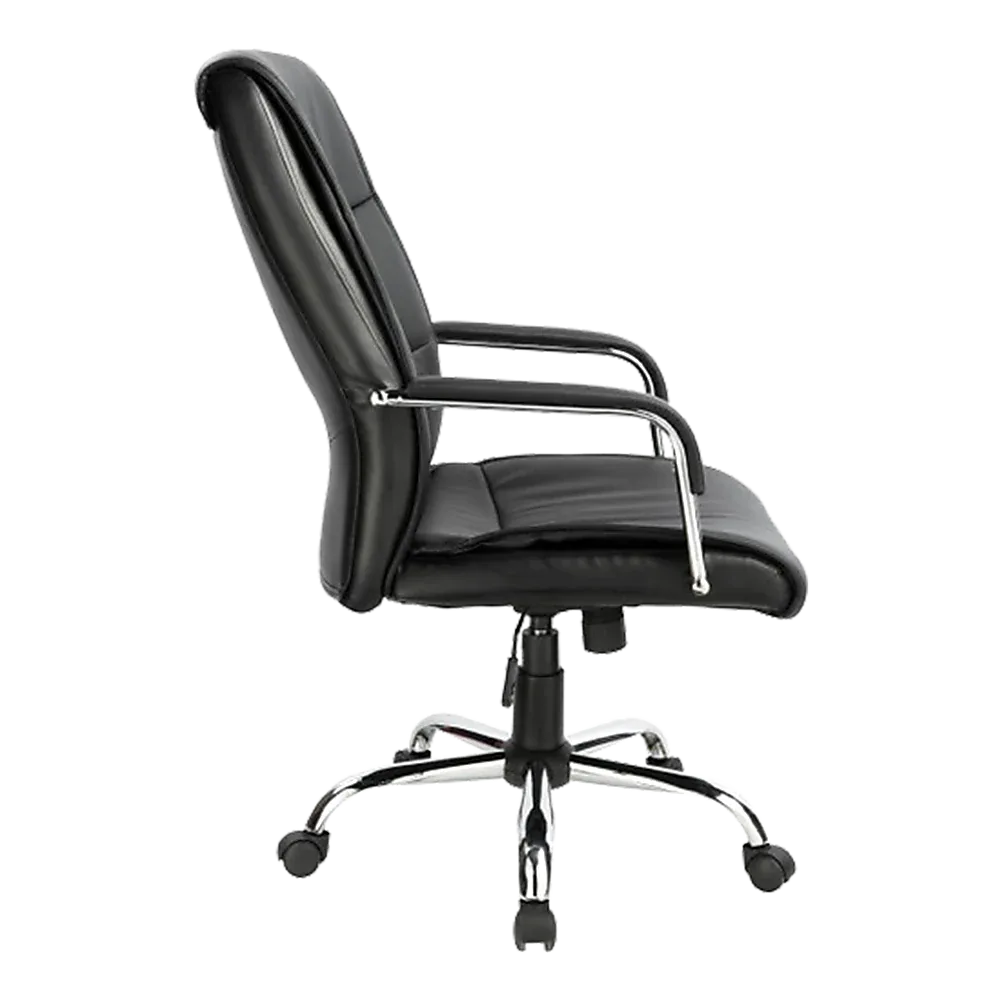 PU Leather Office Chair – Ergonomic Executive Swivel Desk Chair with Padded Seat in Black - Mekamart Australia