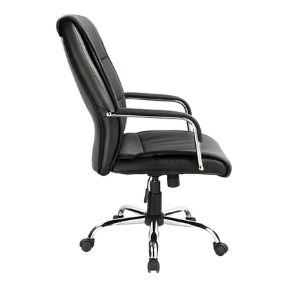 PU Leather Office Chair – Ergonomic Executive Swivel Desk Chair with Padded Seat in Black - Mekamart Australia