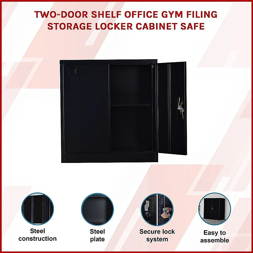 Two-Door Shelf Office Gym Filing Storage Locker Cabinet Safe - Mekamart Australia