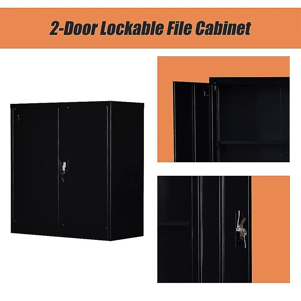 Two-Door Shelf Office Gym Filing Storage Locker Cabinet Safe - Mekamart Australia